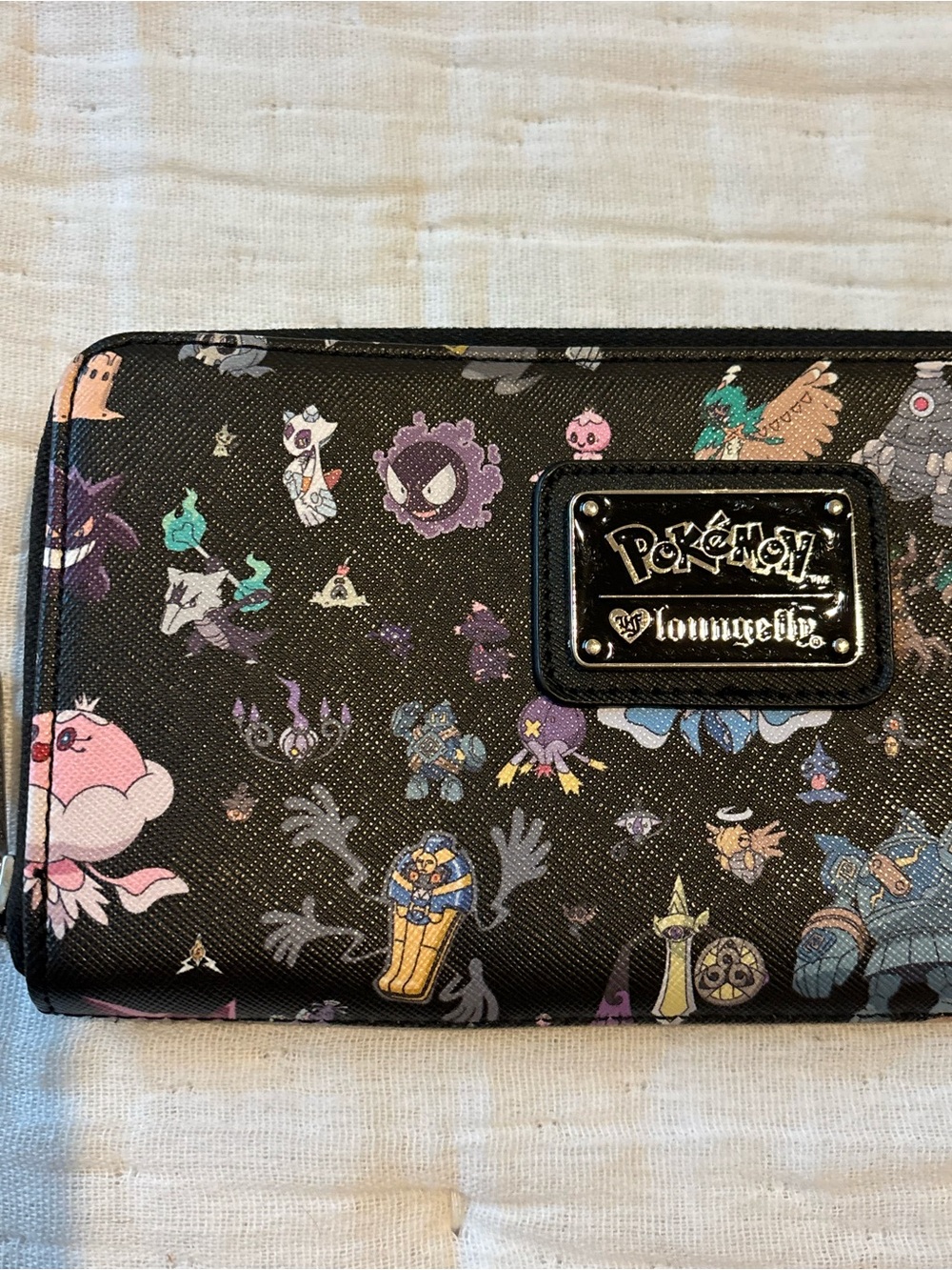 Loungefly Black Pokémon Ghost Icons Zip Wallet - Picture 2 of 6